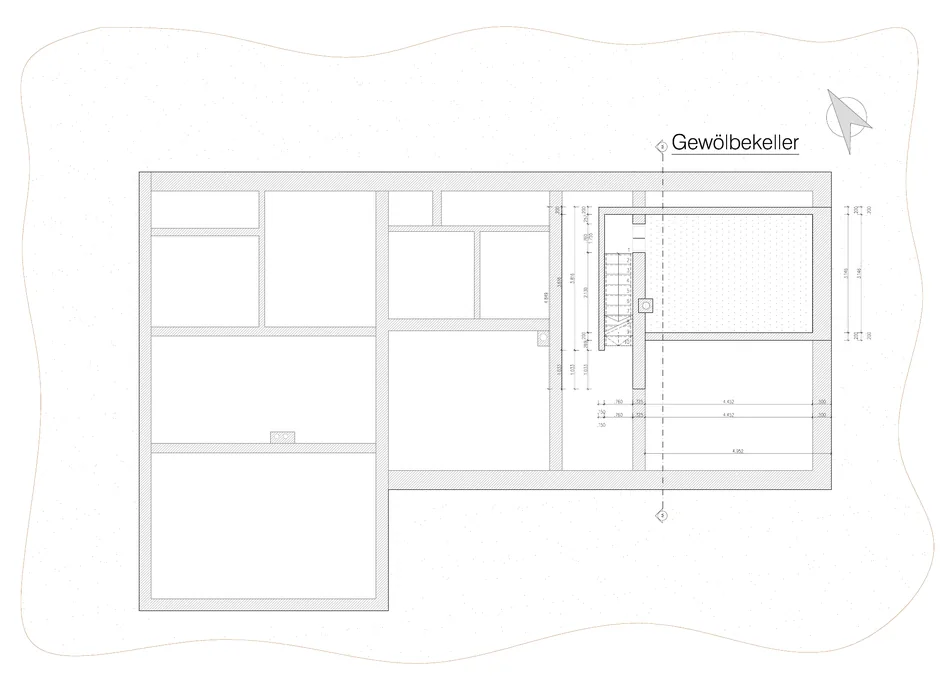 Grundriss des Gewölbekellers